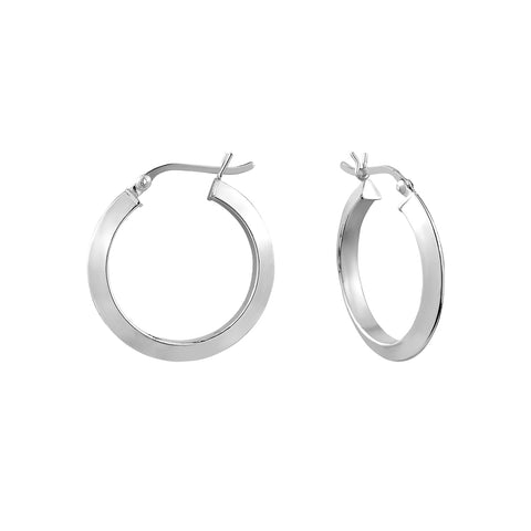 Sterling Silver Knife Edge Hoops