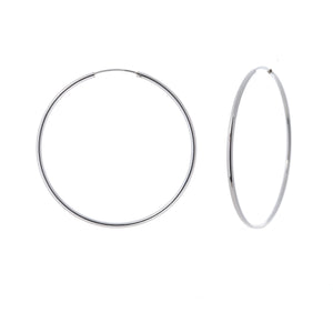 Sterling Silver Endless Round Tube Hoops
