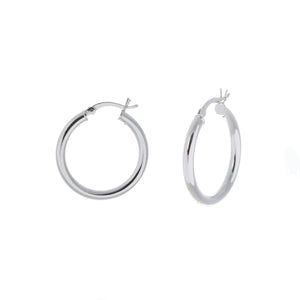 Sterling Silver Round Tube Hoops