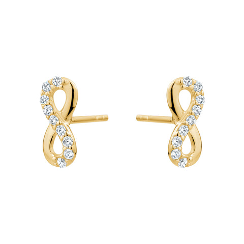 Yellow Gold Cubic Zirconia Infinity Studs