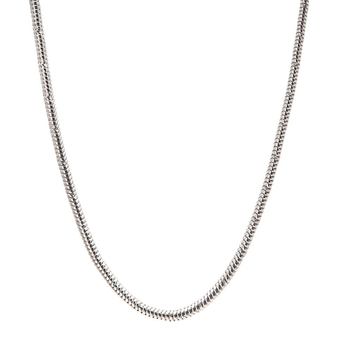 Sterling Silver Round Diamond Cut Snake Chain