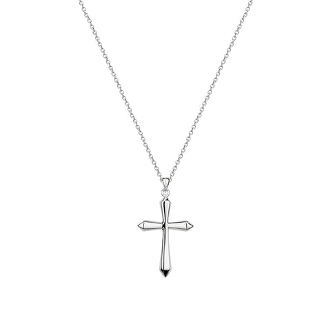 Sterling Silver Polished Bevelled Cross