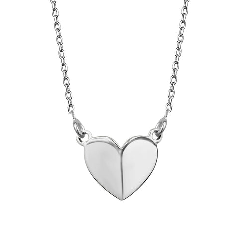 Sterling Silver Polished Folded Heart