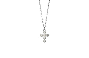 Sterling Silver Pearl Cross Pendant