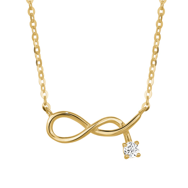 Yellow Gold Cubic Zirconia Infinity Necklace
