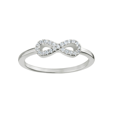 Sterling Silver Cubic Zirconia Infinity Ring