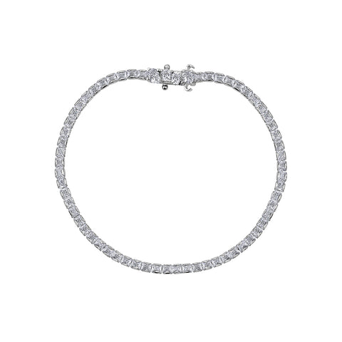 Sterling Silver Cubic Zirconia Square Tennis Bracelet