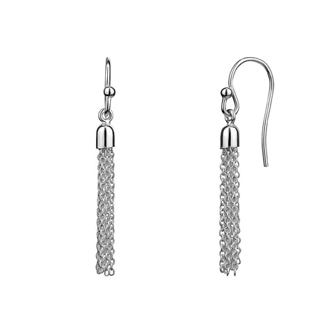 Sterling Silver Fringe Drop Earrings