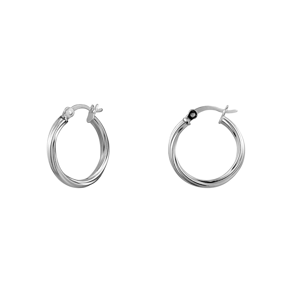 Sterling Silver Twisted Hoops