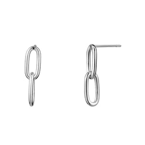 Sterling Silver Mini Chain Link Drop Earrings