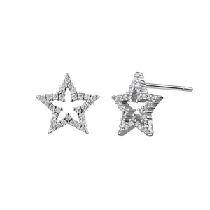 Sterling Silver Cubic Zirconia Star Studs