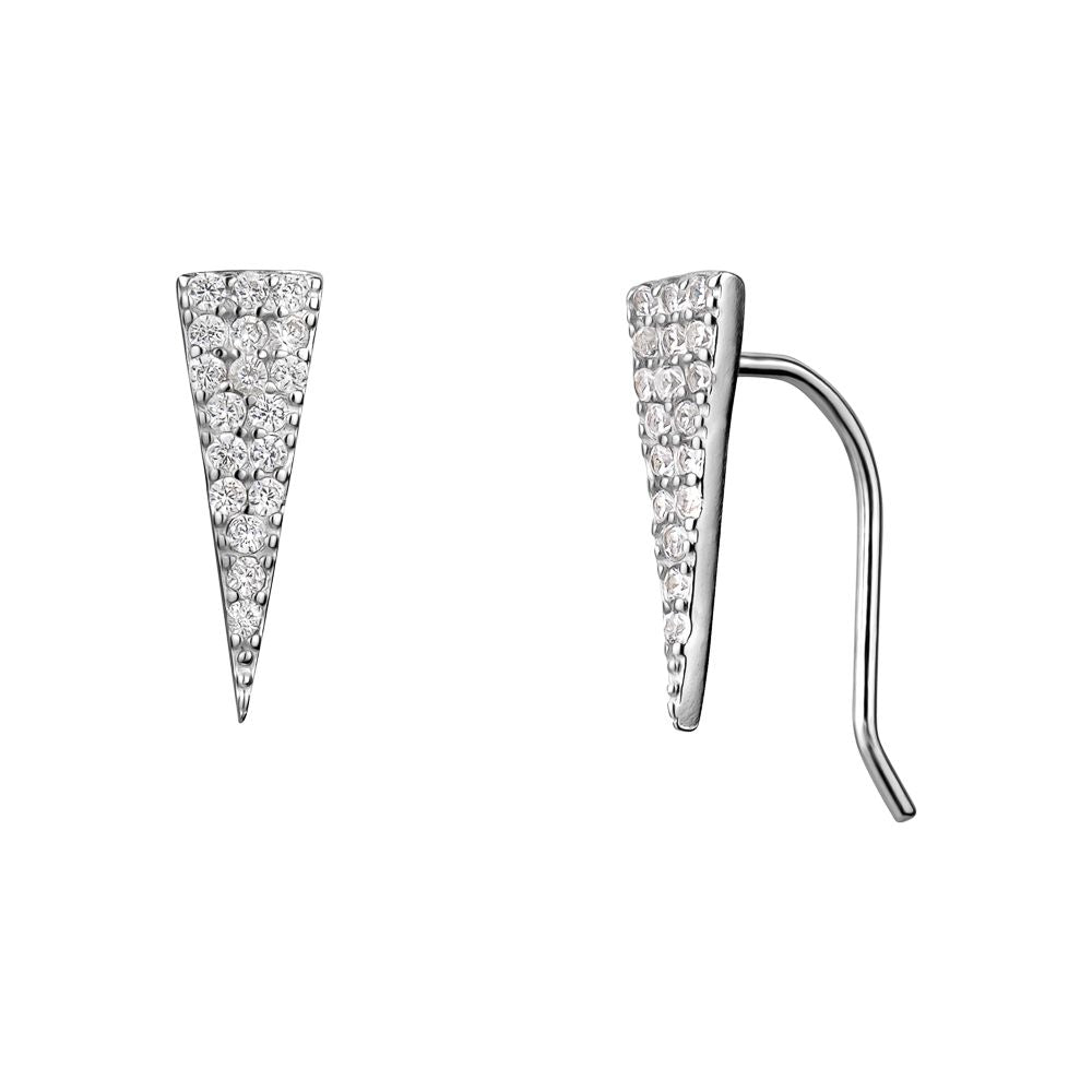Sterling Silver Cubic Zirconia Long Triangle Crawlers