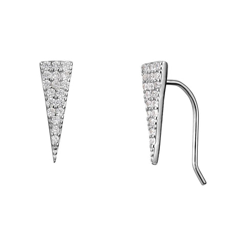 Sterling Silver Cubic Zirconia Long Triangle Crawlers