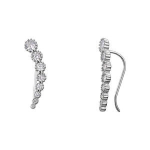 Sterling Silver Cubic Zirconia Tapered Ear Crawlers