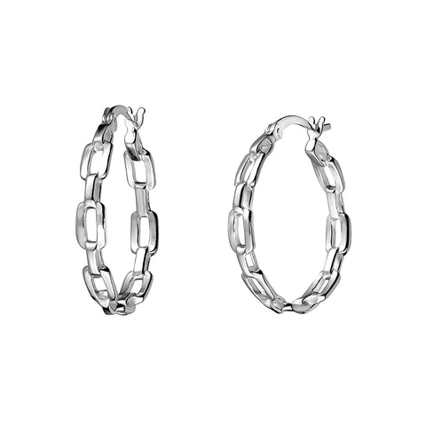 Sterling Silver Open Link Hoops