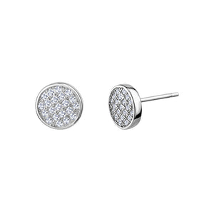 Sterling Silver Cubic Zirconia Disc Studs