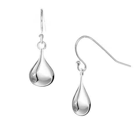 Sterling Silver Small Polished Teardrop Drop Earrings