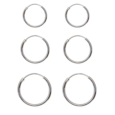 Sterling Silver Hoop Trio