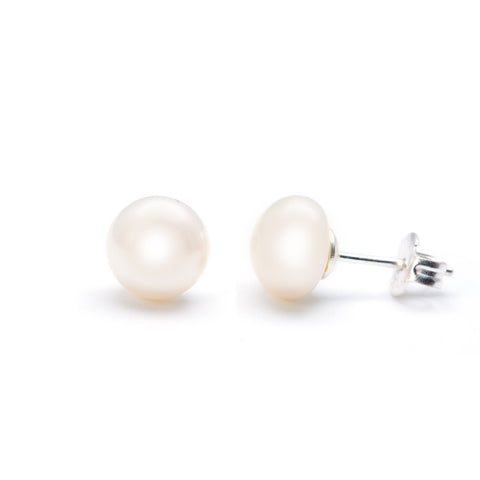 Sterling Silver Genuine Pearl Studs