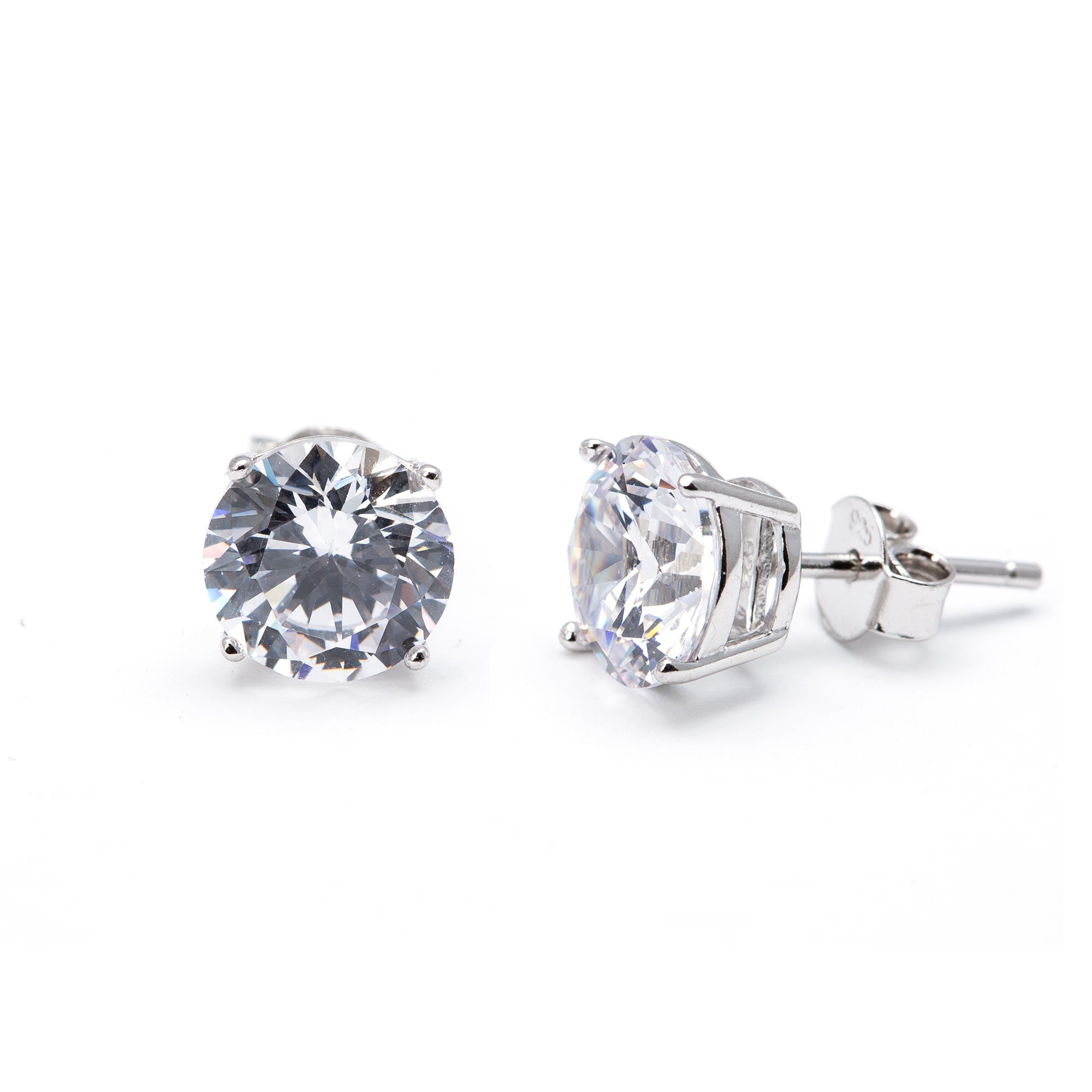 Sterling Silver Cubic Zirconia Round Studs