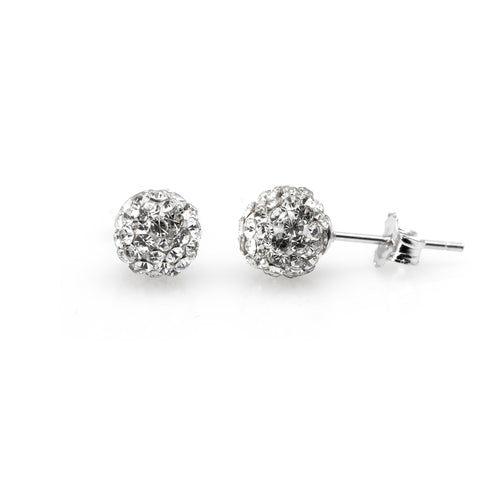 Sterling Silver Crystal Ball Studs