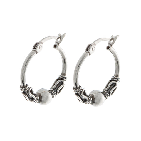 Sterling Silver Bali Hoops