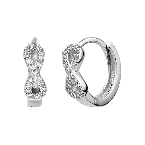 Sterling Silver Cubic Zirconia Infinity Huggies