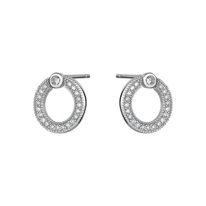 Sterling Silver Cubic Zirconia Open Circle Studs