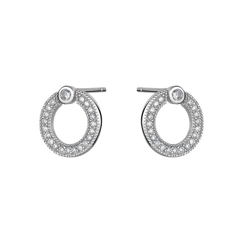 Sterling Silver Cubic Zirconia Open Circle Studs