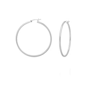 Sterling Silver Round Tube Hoops