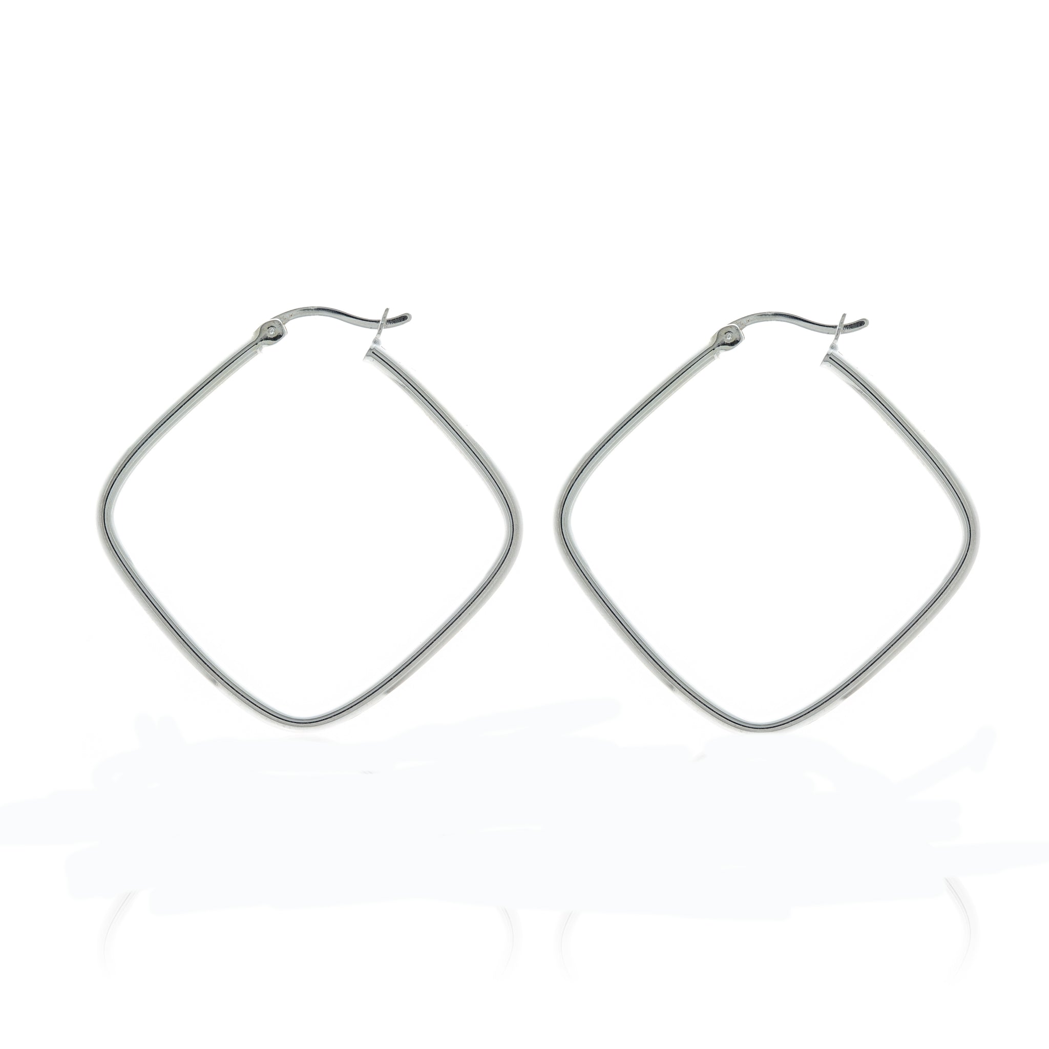Sterling Silver Square Tube Hoops