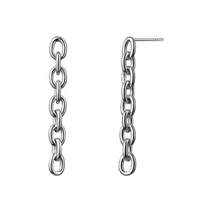 Sterling Silver Open Link Drop Earrings