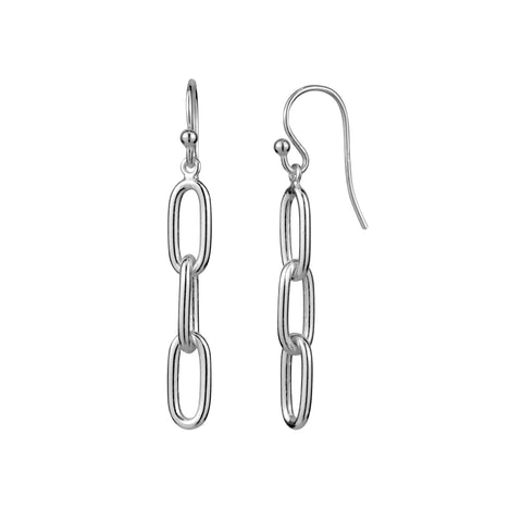 Sterling Silver Paperclip Drop Earrings