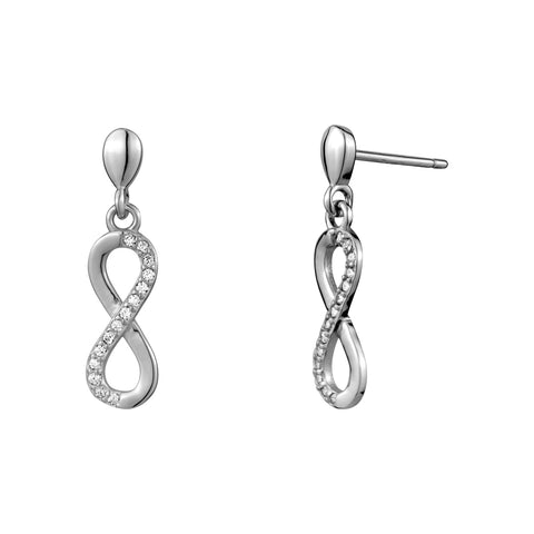 Sterling Silver Cubic Zirconia Infinity Drop Earrings