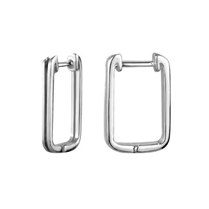 Sterling Silver Rectangle Box Hoops