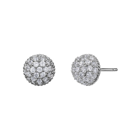 Sterling Silver Cubic Zirconia Dome Studs