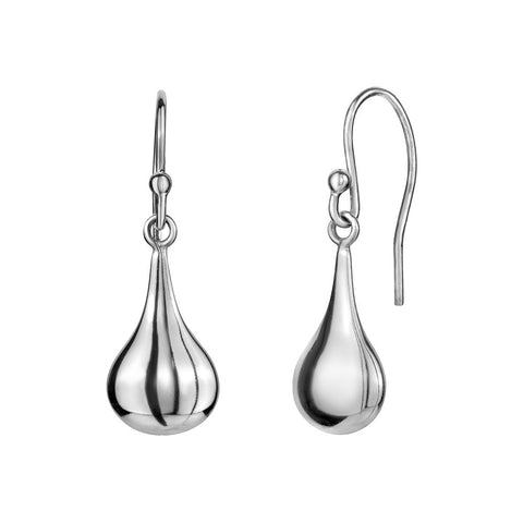 Sterling Silver Medium Polished Teardrop Drop Earrings