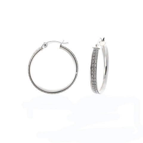 Sterling Silver Stardust Hoops