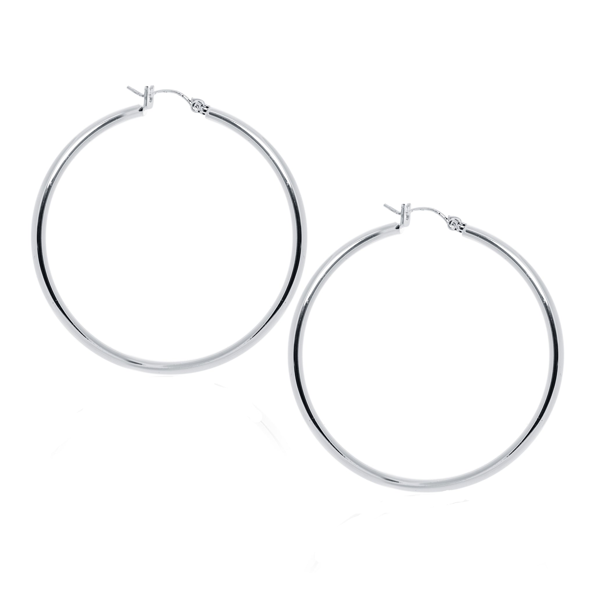Sterling Silver Extra Large Round Tube Hoops