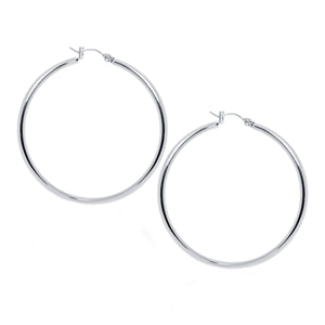 Sterling Silver Extra Large Round Tube Hoops