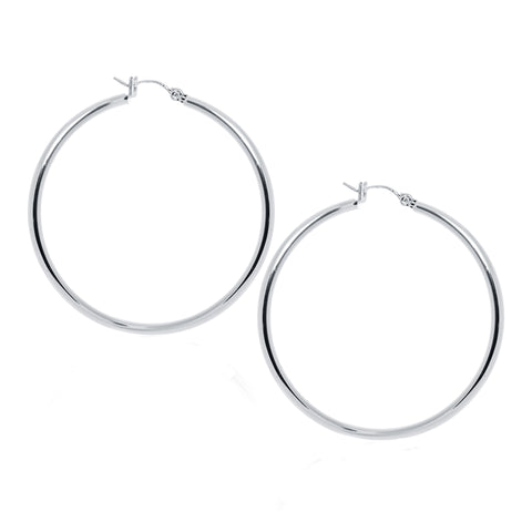 Sterling Silver Extra Large Round Tube Hoops