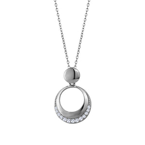 Sterling Silver Open Circle Cubic Zirconia Pendant