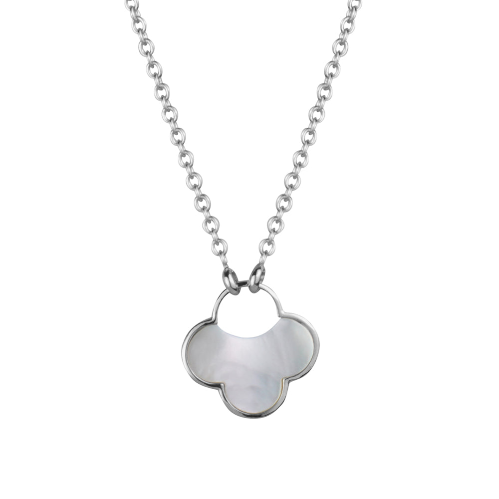 Sterling Silver Genuine Mother of Pearl Clover Pendant