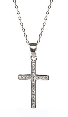 Sterling Silver Cubic Zirconia Cross Pendant