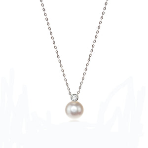Sterling Silver Genuine Pearl & Cubic Zirconia Pendant