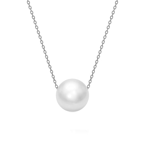 Sterling Silver Genuine Pearl Solitaire Pendant