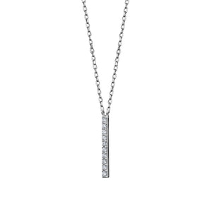 Sterling Silver Cubic Zirconia Stick Pendant