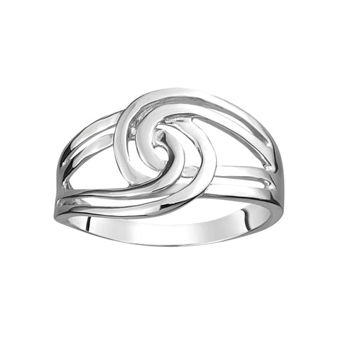 Sterling Silver Interlocking Polished Ring Sz8